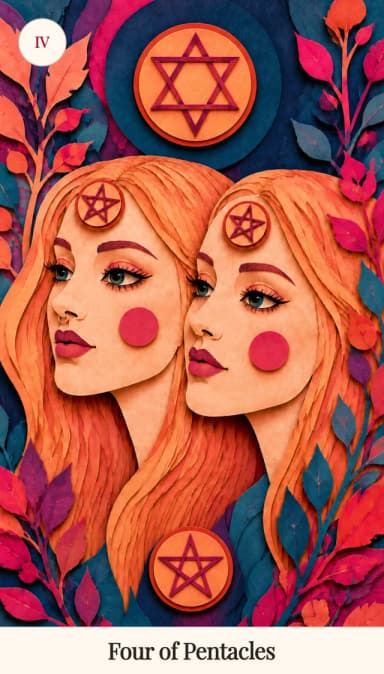Four of Pentacles tarot card, Spark Bloom Edition