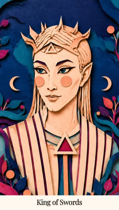 King of Swords tarot card, Spark Bloom Edition