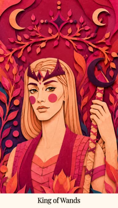 King of Wands tarot card, Spark Bloom Edition