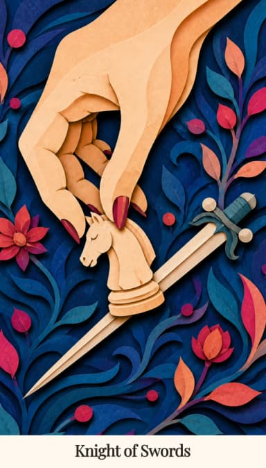 Knight of Swords tarot card, Spark Bloom Edition