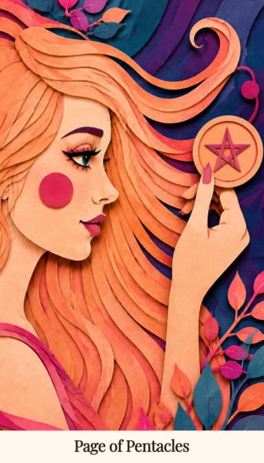 Page of Pentacles tarot card, Spark Bloom Edition