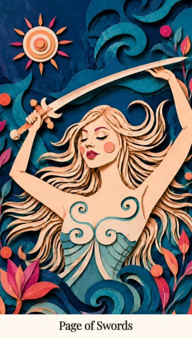Page of Swords tarot card, Spark Bloom Edition