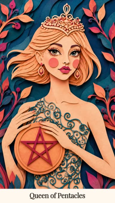 Queen of Pentacles tarot card, Spark Bloom Edition