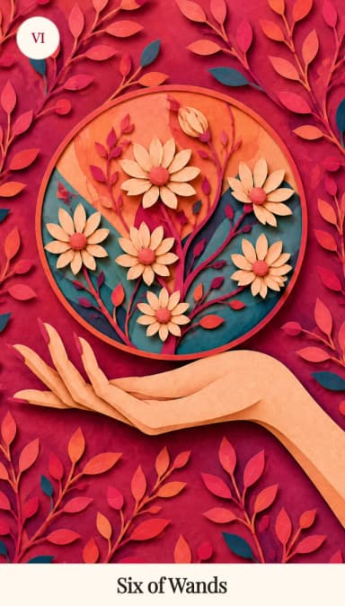 Six of Wands tarot card, Spark Bloom Edition