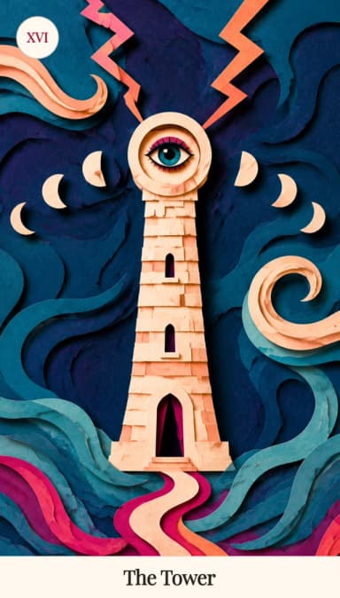The Tower tarot card, Spark Bloom Edition