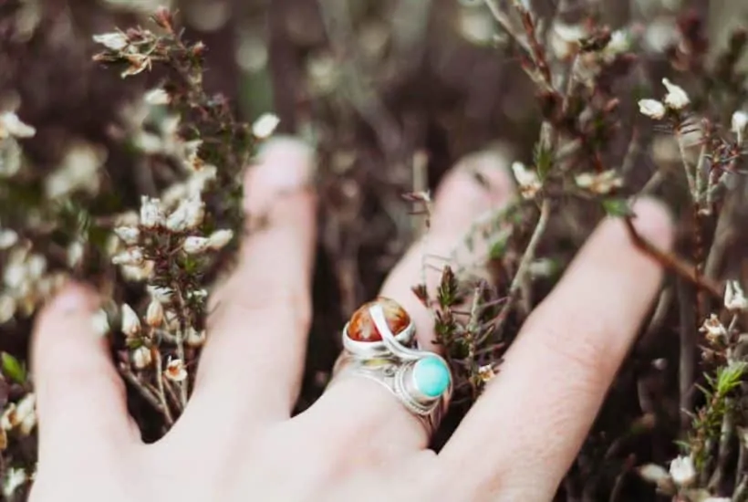 ring with gemstones for anxiety