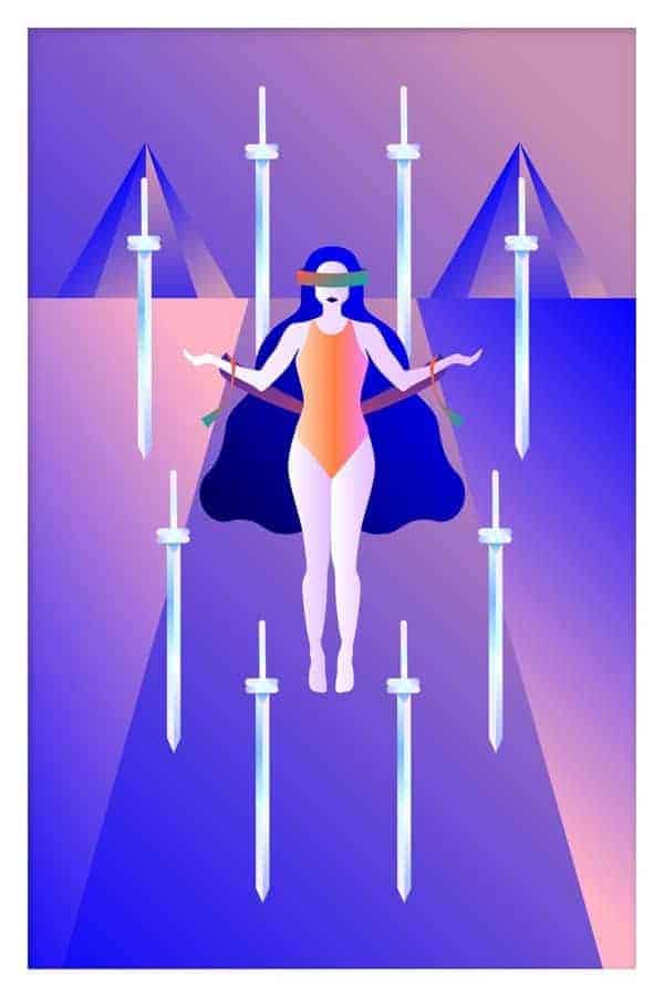 eight of swords person