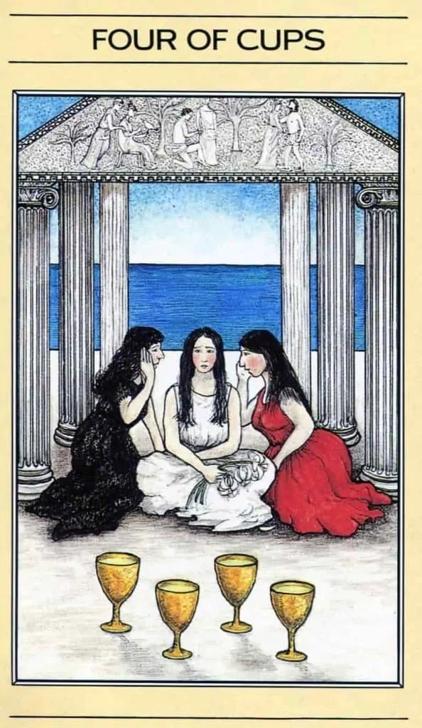 four of cups and high priestess