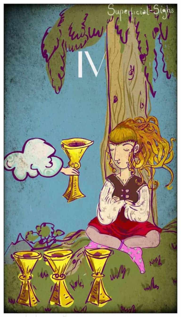 Four of Cups Tarot Card Meaning: Love, Health, Money & More