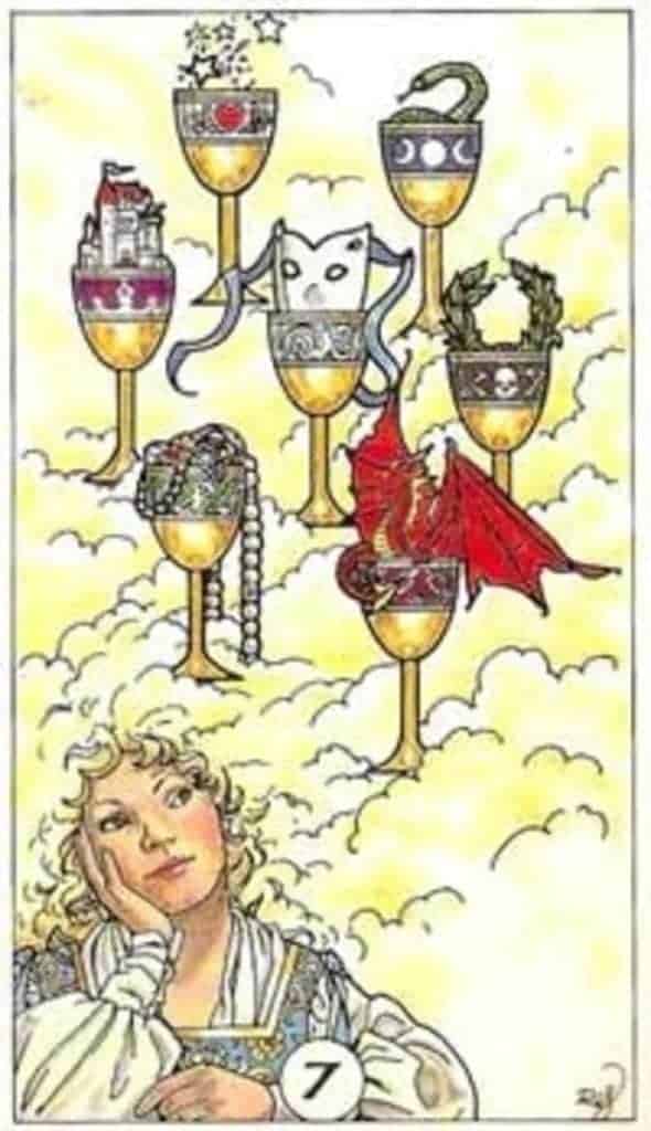 seven of cups reversed love