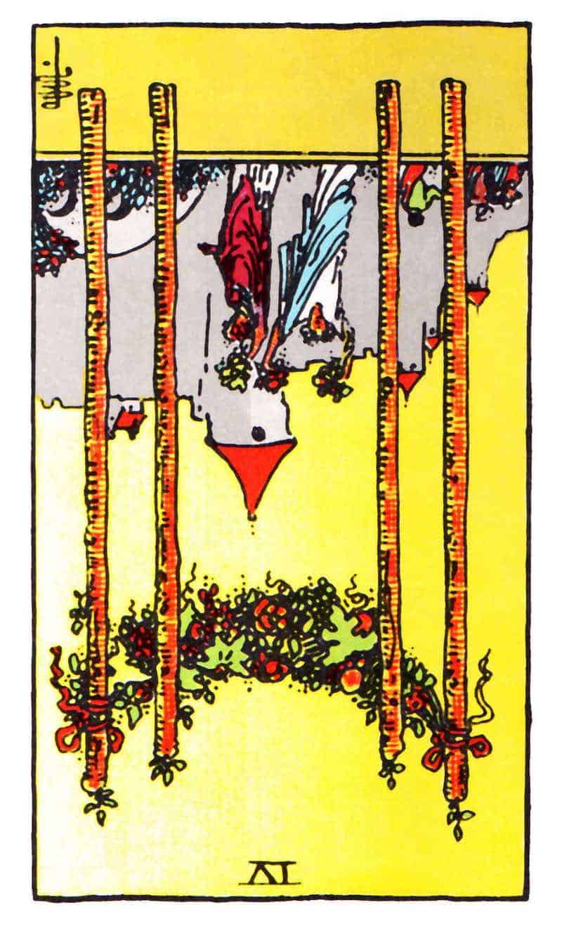 four of wands reversed