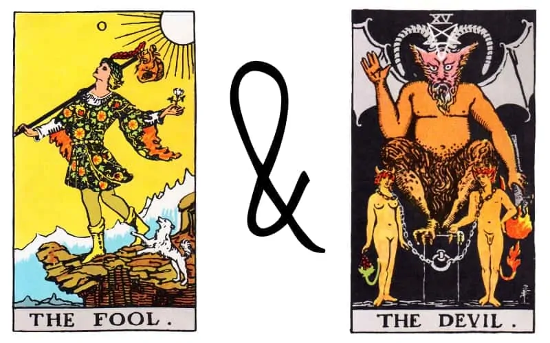 fool and devil tarot card spread combination