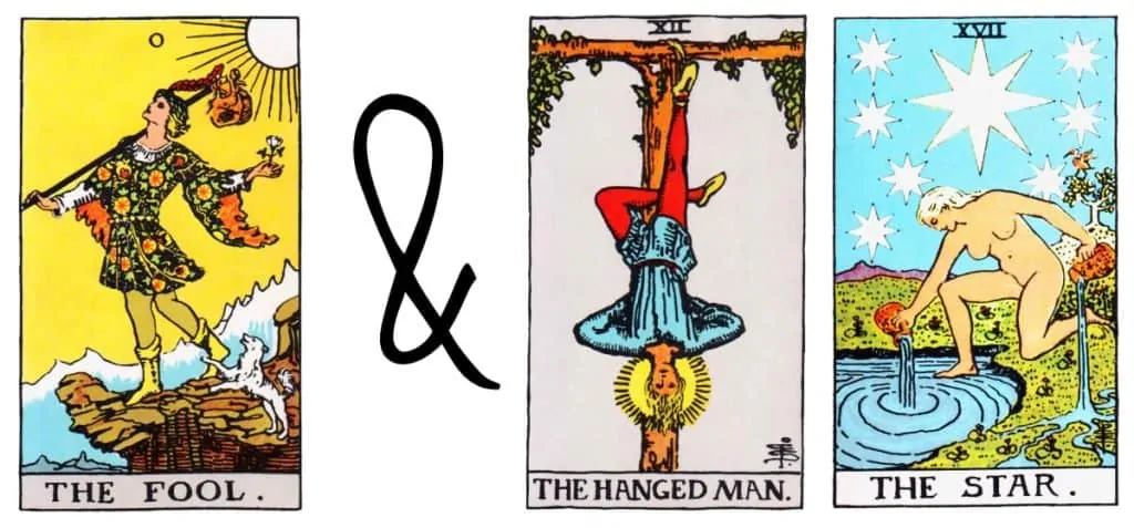 the fool and hanged man the star card combination