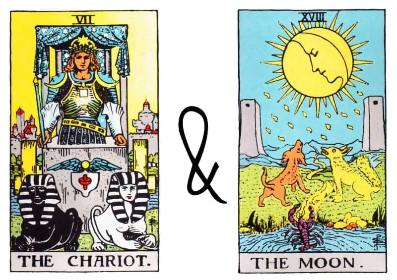 chariot the moon tarot card combinations