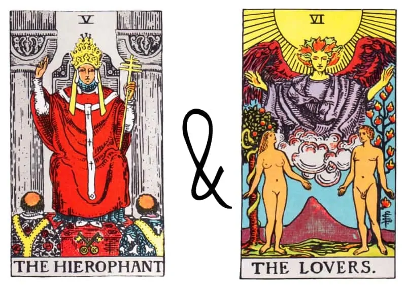 hierophant the lovers card combination tarot