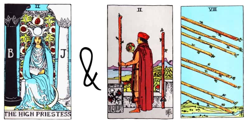 the high priestess and wands card combinations in tarot