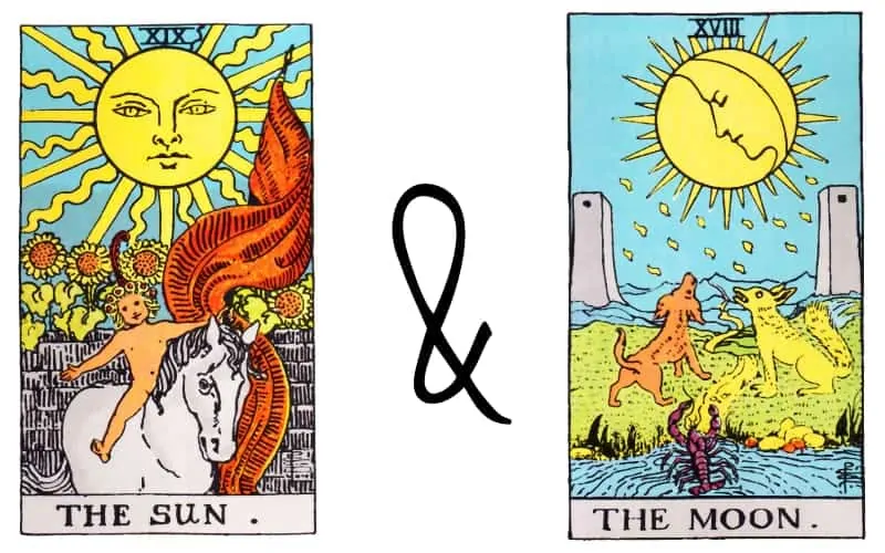 sun and moon tarot card combined