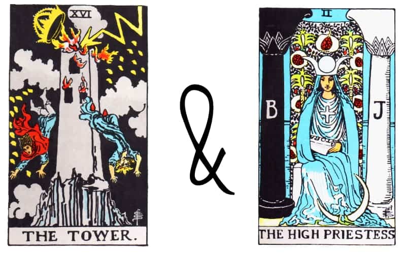 the tower and the high priestess combination