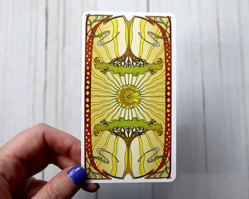 golden art nouveau tarot cards