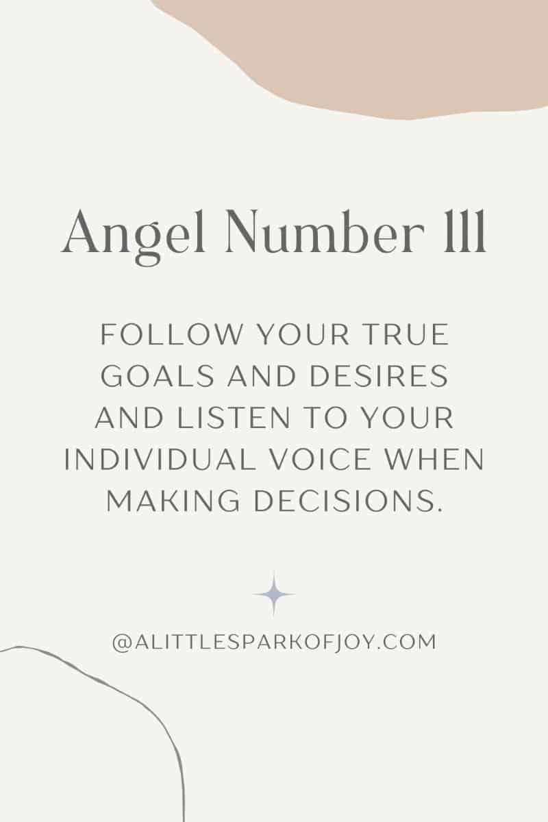 111 angel number meaning